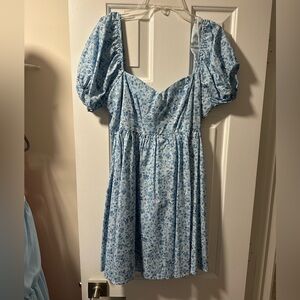 Blue Floral Women's Dress